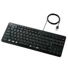 有線静音コンパクトキーボード ELECOM エレコム TK-FCM113SKBK 【佐川急便にて5営業日以内発送】