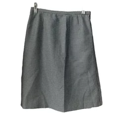 LA1 Leilian レリアン ギンガムチェック柄スカート ブラック レディース 15+サイズ