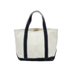 90’s　USA製　L.L.BEAN　エルエルビーン　キャンバストートバッグ　ハンドバッグ　ホワイト/ブラック