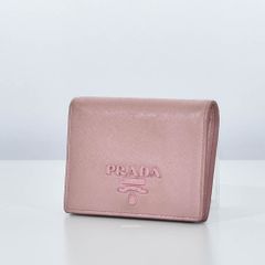 PRADA】プラダ 折り畳み財布 ピンク美品【正規品証明書付き】 - メルカリ