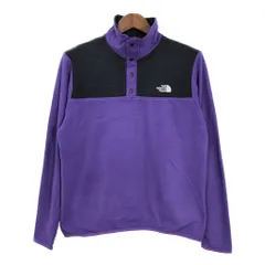THE NORTH FACE ノースフェイス ハーフスナップ フリースジャケット アウトドア ワンポイントロゴ パープル (メンズ M) 中古 古着 R9707