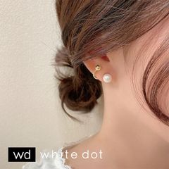 パール ピアス シンプル ピアス ゴールド ピアス 小さめ パーティ ピアス レディース 韓国【white dot】(ホワイトドット)