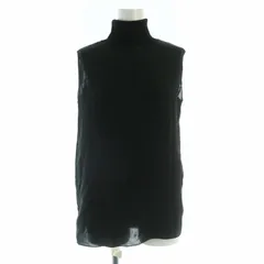 セオリー Theory 22AW SILK COMBO SL ROLL NECK TOP カットソー ノースリーブ タートルネック S 黒 ブラック 01-2308201-050-902 /RO