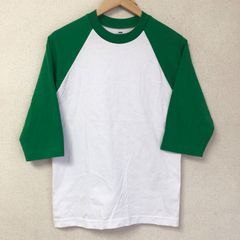 (^w^)b PRO CLUB プロクラブ ラグラン 7分袖 ロンT  Tシャツ カットソー ティー シャツ クルーネック 丸首 七分袖 無地 カジュアル 春 秋 タウンユース 白 ホワイト グリーン 緑 メンズ サイズ S