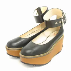 ヴィヴィアンウエストウッド Vivienne Westwood ACCESSORIES パンプス プラットフォーム 厚底 レザー 972003 黒 ブラック 茶 ブラウン 40 24.5cm位 ■SM1のサムネイル