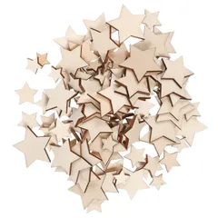 【在庫セール】LIFKOME 木製チップ 星 木材チップ 木製スライス 木片 星型 DIY手作り 木製ペンダント 14-34MMミクス 200枚