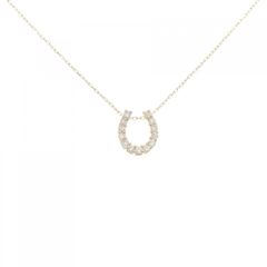 【新品】K18YG ホースシュー ダイヤモンド ネックレス 0.15CT