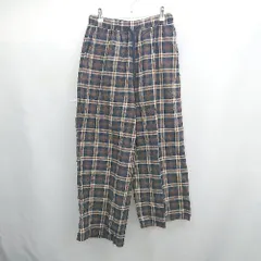 ◇ Θ PUNYUS チェック柄 デザインイージーパンツ サイズ2 ブラウン系　ネイビー系 レディース E  【1507030007225】