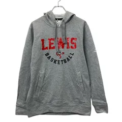 adidas プリントスウェット パーカー S グレー レッド アディダス プルオーバー ビッグプリント スポーティ 古着卸 アメリカ仕入 a709-6053