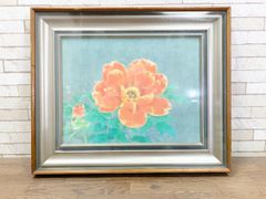 山口華楊「花王」工芸画 複刻 美術品 アート インテリア 額縁 額付絵画 額寸74×62cm (他157)