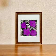 新品☆額縁付アートポスター(BRUCE MCGAW GRAPHICS)☆アンディ・ウォーホル（Andy Warhol）☆ポップアート☆Flowers, c.1965 (4 purple)☆花☆フラワー☆198