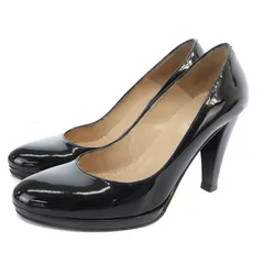 バーニーズニューヨーク BARNEYS NEW YORK パンプス ラウンドトゥ ハイヒール エナメル 36 23.0cm 黒 ブラック /AQのサムネイル