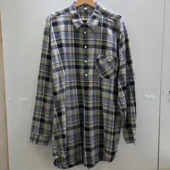 長袖 シャツ ボタンダウン オーバーサイズ ビッグサイズ チェック柄 メンズ グレー/ネイビー/イエロー