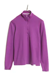 【お得なクーポン配布中!】 13年製 パタゴニア キャプリーン ミッドウェイト ジップネック レディース XS 古着 Patagonia アウトドア 長袖 Tシャツ ロンT インナー 紫