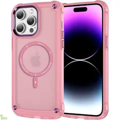 Kuoyida iPhone15ProMax ケース耐衝撃マグセーフ ケース スマホカバー Magsafe対応 マグネット搭載強な磁力 ワイアレス充電 米軍MIL規格 四角気嚢 半透明 指紋防止 滑り止め ストラップホール付き アイフォン15pro 