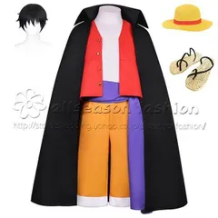 新品 ONE PIECE（ワンピース）海賊王 風 モンキー・D・ルフィ コスプレ 衣装 ウィッグ 靴 コスチューム イベント アニメ ハロウィン仮装