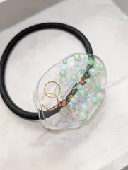 クリアなヘアゴム・グリーン