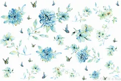 陶磁器用上絵付転写紙 ウォーターカラーフラワーズ 30.5cm×21cm ポーセラーツ 白磁用転写紙