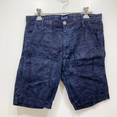 THE FLAT HEAD Club Label フラットヘッド バード&パームツリーショーツ CL-PAS006 Sサイズ ネイビー クラブレーベルハーフパンツ フラヘ