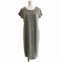 マックスマーラ ウィークエンドライン MAX MARA WEEKEND LINE タイトワンピース ロング ドット ウール混 半袖 S グレー /DD