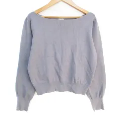 プロポーション ボディドレッシング PROPORTION BODY DRESSING ニット カットソー 長袖 ボートネック パールビーズ 無地 3 グレー /FF24のサムネイル