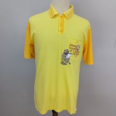 Castelbajac +2nature sport カステルバジャック 半袖ポロシャツ サイズ4  カラー切替　イエロー　オレンジ