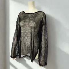 チャオパニックティピー CIAOPANICTYPY　シアーメッシュ　クルーネックカットソー　ブラック　レディース