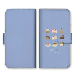 iPhoneX iPhoneXS  ケース 手帳型 アイフォンX アイフォンXS スマホケース 携帯ケース スイーツ 甘いもの 糖分 砂糖 ケーキ ドーナツ プリン メルヘン パステルカラー パープル かわいい カラー02