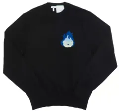 ロエベ ×宮崎駿 コラボ カルシファー 炎 刺繍 ブラック Tシャツ ロエベ ×宮崎駿 コラボ カルシファー 炎 刺繍 ブラック Tシャツ