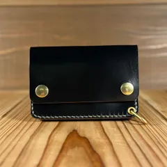 Horween社製 クロムエクセル｜ブラック茶芯 ショートトラッカーウォレット - TWS01-BCE-25021204