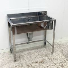 未使用B品 1槽シンク W900×D450×H800 流し台 ステンレスシンク 業務用シンク 厨房 　②