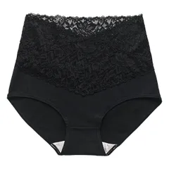 ハイウエスト ショーツ レース ストレッチ エレガント 深穿き 花柄 レディース 大きいサイズ 下着 ヒップアップ コットン 綿 お腹 引き締め 黒 赤 青 紺 rs-029