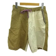 コロンビア Columbia ショートパンツ ジップフライ ロゴ 刺繍 バイカラー L 茶 ブラウン ベージュ 1015 ■YHS6