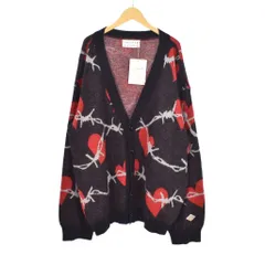 el conductorH モヘアニットカーディガン 極美品】el conductorH モヘアニットカーディガン ハート有刺鉄線