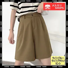 ５分丈 タックショートパンツ レディース  ライトブルー ライトブラウン ミント ハーフパンツ ハイウエスト ショートワイドパンツ 通勤 通学 オフィス 薄手 スラックス 短パン 膝上丈 無地 イージーパンツ スーツショーパン 半ズボン 2FZHE-001