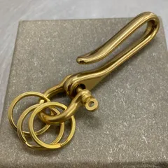 真鍮製カラビナ シンプル キーフック 真鍮キーリング ヴィンテージ
