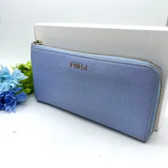 フルラ 長財布 L字 ライトブルー ジップ FR547