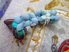 作家作品　ハンドメイド　１点物　Berrette　Buttierfly  Paradise  　紫陽花＆蝶　バレッタ　　新品同様品