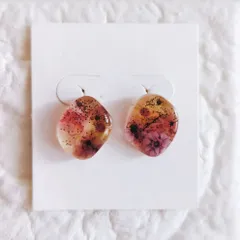 No.168　レジン　押し花風　ラメ　ピアス　イヤリング