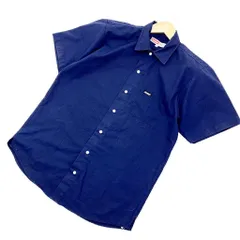 エクストララージ 半袖シャツ X-LARGE ネイビー 濃紺 Sサイズ 【背ロゴ入り♪】【ストリート♪定番人気♪】■EB77