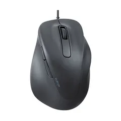 エレコム 静音有線マウス EX-G 5ボタン XLサイズ ブラック M-XGXL30UBSKBK 1個