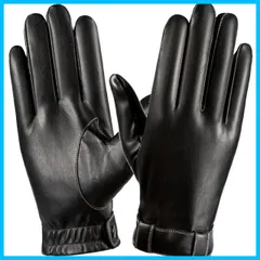 【人気商品】防風 耐寒 上品 防寒 グローブ レザー 裏起毛 PU オフィス ステッチ メンズ 手袋 NT199 [ホワイトファング]