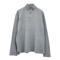 Polo by Ralph Lauren ポロ ラルフローレン ハーフジップ コットンセーター グレー(メンズ L)中古 古着 V0805