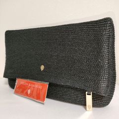 ヘレンカミンスキー ストロー クラッチバッグ セカンドバッグ ブラック系 60