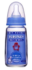 新品 チュチュベビー 耐熱ガラス製哺乳びん 150ml シリコーンゴム製乳首付