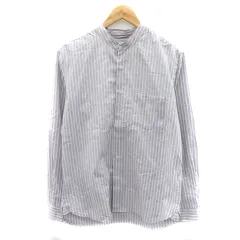 チャオパニック ティピー CIAOPANIC TYPY カジュアルシャツ 長袖 バンドカラー ストライプ柄 オーバーサイズ M マルチカラー ライトブルー /YK31 ■MO