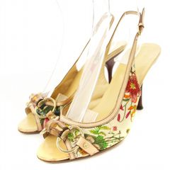 GUCCI 花柄 ヒールサンダル 36C グッチGUCCI ラバーヒールサンダル 紫23.5位 (K-112149) | DC