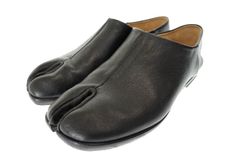 Maison Margiela TABI SHOES Leather Babouche Tabi Flat Shoes Slip-on S57WR0051 41 Black Brand Used Clothing Vector ☆AA▲■250307