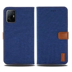 【特価セール】手帳型 ケース Xiaomi Mi 11T デザイン / Mi 11T デニム Pro 対応 XIAOMI 新型モデル 手帳ケース (ブルー) 全面保護 】 ベストデニム材料 カード収納ポケット 横置きスタンド機能 Viesa スマホケース シャのサムネイル