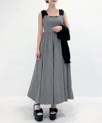 夢展望公式 [新品未使用] ギンガムバルーンジャンカ [ロング ブラック] 他カラー別ページ有  ワンピース その他ワンピース（キャミソール・ベアトップ） 535421-06